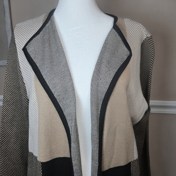 JONES STUDIO b Evan Picone Woman's Blush Pink Open Front Cardigan Sweater Size M - Picture 8 of 9